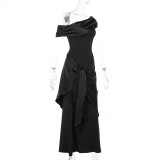 Autumn formal off shoulder long evening dress