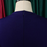 Plus Size Women's Short Sleeve Stand Collar Party Three-quarter Sleeve Dress