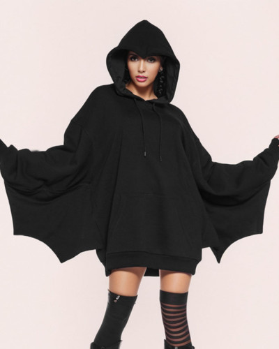 Halloween Costume Bat Sleeve Pullover Hoodies