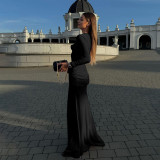 Women elegant long sleeve flower high waist slim dress for women
