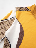 Autumn women sports casual slim contrast color top pants set