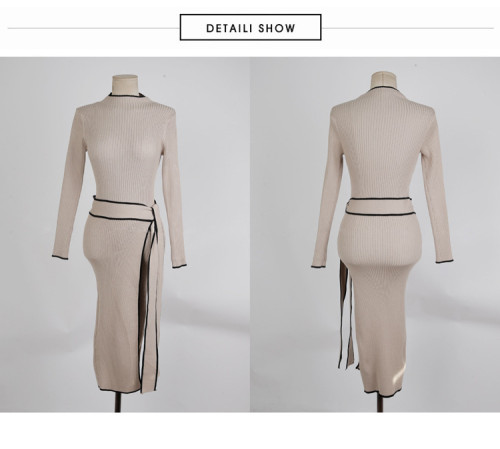 Winter sweater dress slim fit women's clothing knitted midi dress