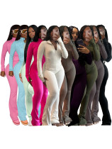 Autumn and winter women's sports casual sexy tight long sleeve micro flared two-piece tracksuit