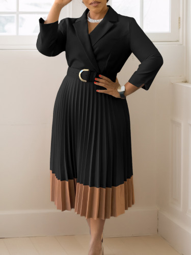 Autumn Winter Women's Elegant Pleated African Dress