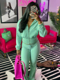 Autumn and winter women's casual waffle long sleeve tracksuit
