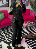 Autumn and winter women's casual waffle long sleeve tracksuit