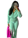 Autumn and winter women's casual waffle long sleeve tracksuit