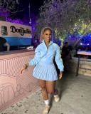 Long-sleeved sweatshirt high-waisted pleated skirt  set