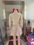 Long-sleeved sweatshirt high-waisted pleated skirt  set