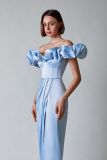 Women's high slit evening dress off shoulder long tube dress