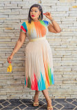 Women's casual short sleeves swing dress