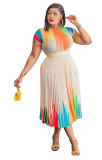 Women's casual short sleeves swing dress