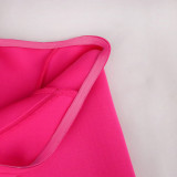 Deep V bow high waist party plus size women's dress