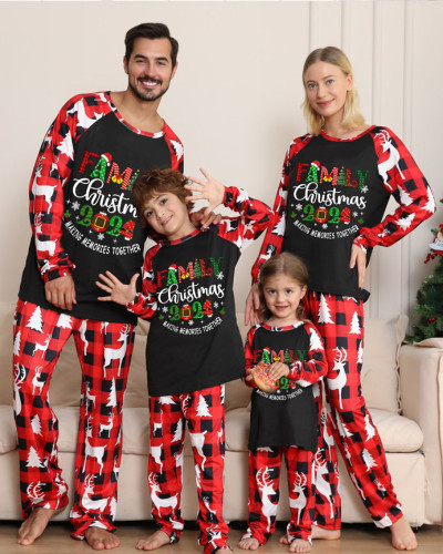 Parent-child Christmas Pajamas Printed Family Pajamas