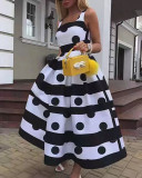 Women striped sexy long dress