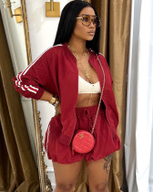 Women's Ribbon Solid Color  Jacket Skirt Set