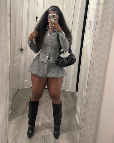 Women's suit slim shirt stretch denim skirt women's suit