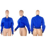 Sports casual embossed button padded thick warm jacket