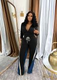 Autumn and winter women's patchwork long pants tracksuit
