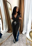 Autumn and winter women's patchwork long pants tracksuit