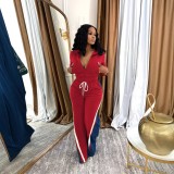 Autumn and winter women's patchwork long pants tracksuit