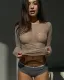 Women's round neck rhinestone glitter long sleeve top
