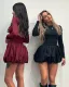 Women's Elegant Slim Fit Floral Bud Backless Long Sleeve Dress