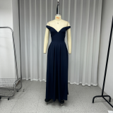 Women's solid color sexy sweetheart vintage dress
