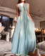 Women's casual vacation sleeveless long pleated dress