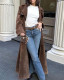 long coat for women winter elegant double-breasted long jacket