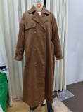 long coat for women winter elegant double-breasted long jacket