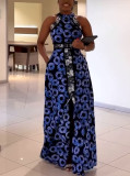 African Clothing Printed High Waist A-line Long Dress