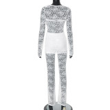 Women lace top and pants set