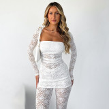 Women lace top and pants set