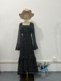 Women's Chiffon Polka Dot Long Irregular Dress
