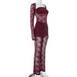 Women lace top and pants set
