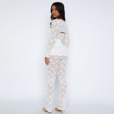 Women lace top and pants set