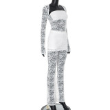 Women lace top and pants set