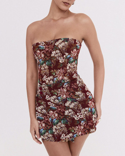 Vintage jacquard women's tube dress wholesale