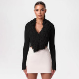 Women's sweater coat autumn and winter knitted cardigan short top