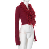 Women's sweater coat autumn and winter knitted cardigan short top