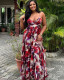 Women's African Print Pleated Maxi Dress
