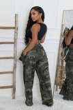 Women's Camouflage Multi-Pocket Zipper Loose Cargo Pants
