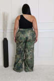 Women's Camouflage Multi-Pocket Zipper Loose Cargo Trousers