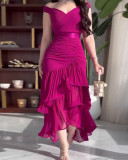 Women's sweet solid color high waist slim sleeveless long dress