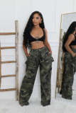 Women's Camouflage Multi-Pocket Zipper Loose Cargo Pants