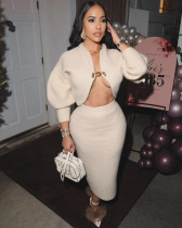 Women's Cardigan Sweater Bodycon Skirt Two-piece Set