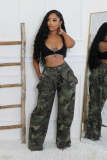 Women's Camouflage Multi-Pocket Zipper Loose Cargo Pants