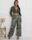 Women's Camouflage Multi-Pocket Zipper Loose Cargo Trousers