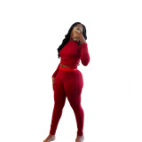 Autumn sports suits ribbed stretch yoga sports suits for women